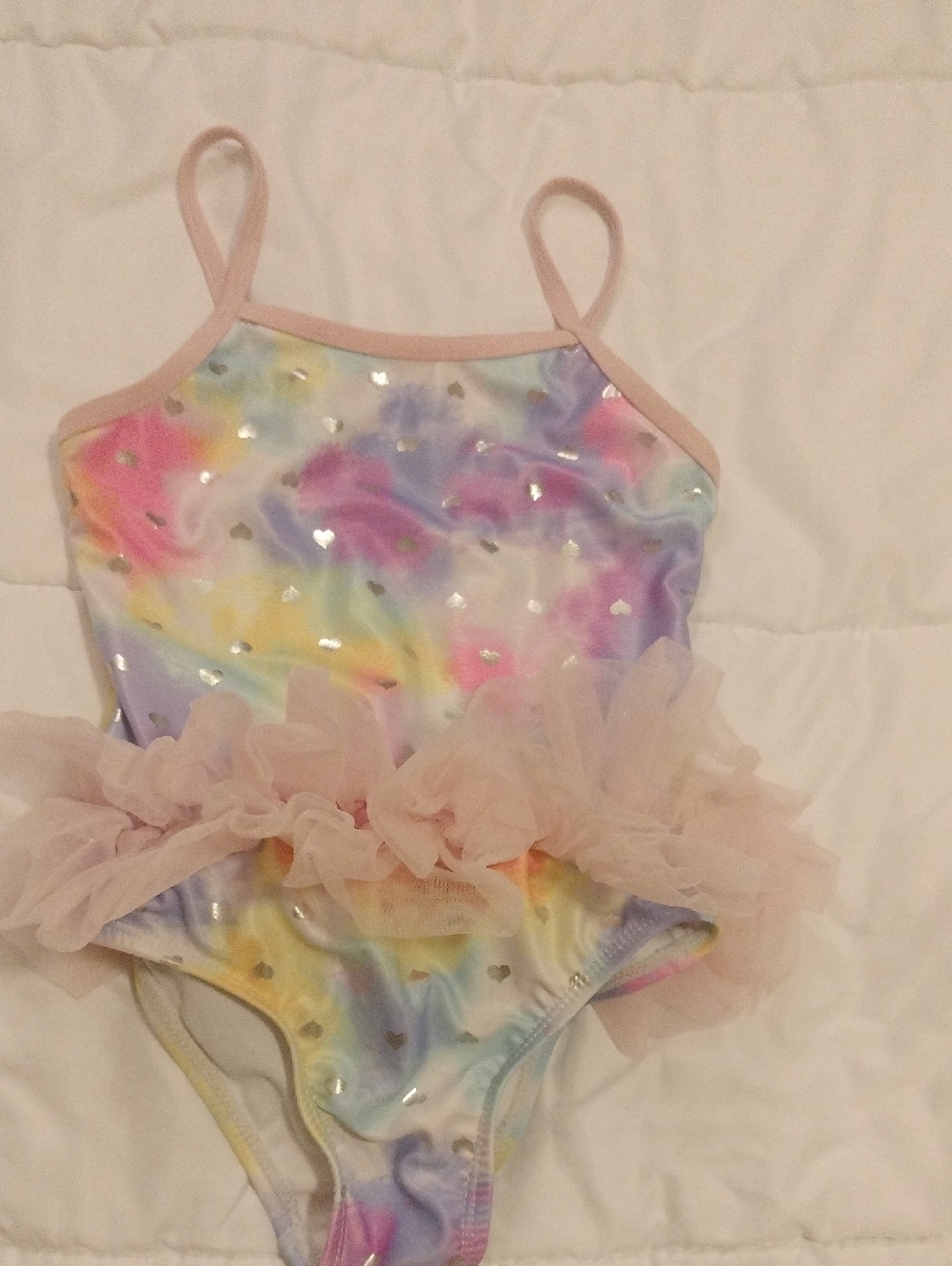 🌈 Silver 🩶 Heart Tutu Swimsuit